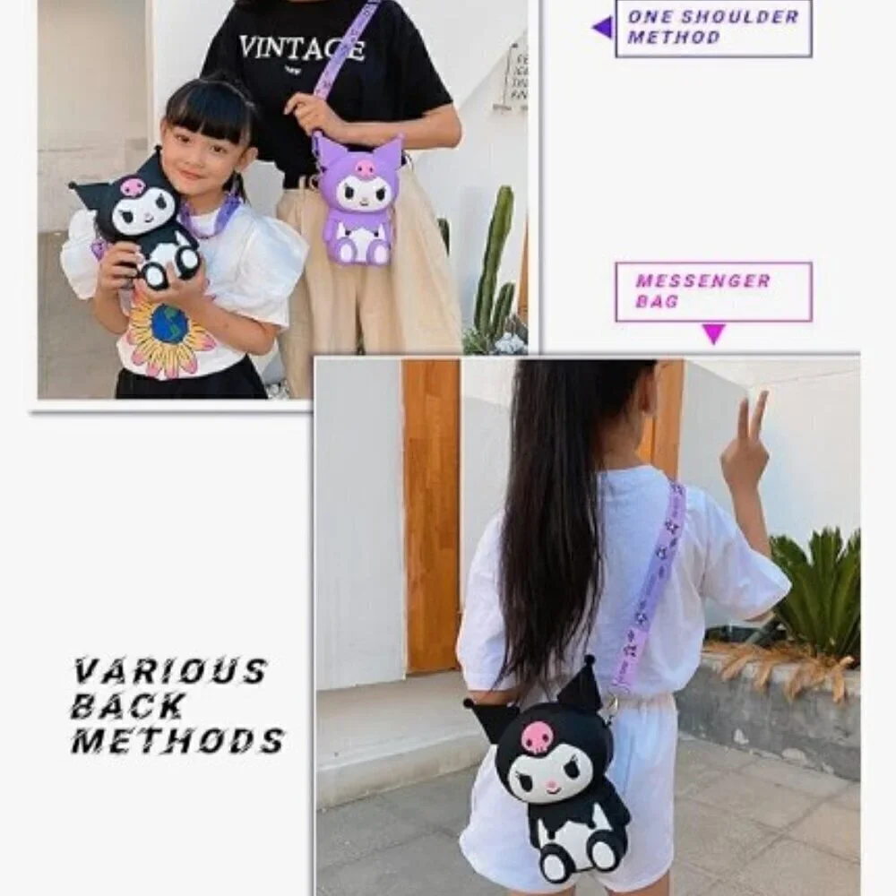 NEW Sanrio Kuromi Silicone Crossbody Bag Purse Detachable Strap Anime NWOT